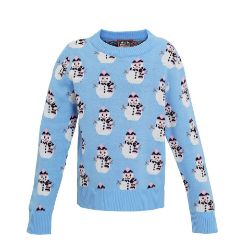 The Christmas Shop Girls Snowman Knitted Jumper